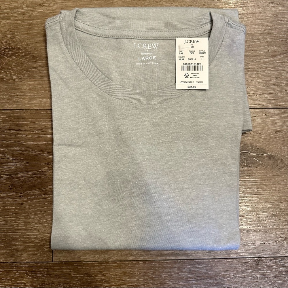 NWT JCrew Factory cotton tshirt size large. Light gray color